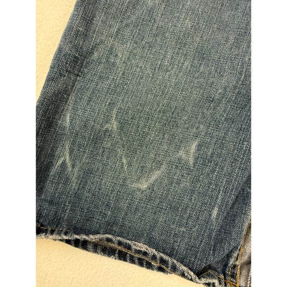 Tommy Hilfiger Denim Skirt Womens‎ 2 Blue Front Slit Mini Y2K 90s fading spots - Picture 8 of 13